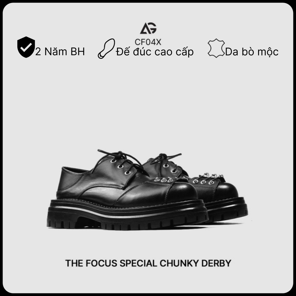 Giày da unisex nam nữ The Focus Special Chunky Derby August CF04X chính hãng bảo hành 24 tháng