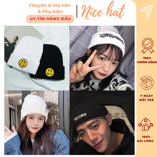 Mũ Nón Len nam nữ Trùm Đầu Họa Tiết Mặt Cười Drew. Phong Cách Hip Hop Năng Động