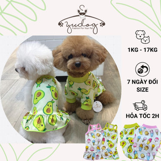Bộ áo đầm thun mặc cho chó mèo yudog áo cho chó đầm cho chó họa tiết dễ thương cho chó mèo