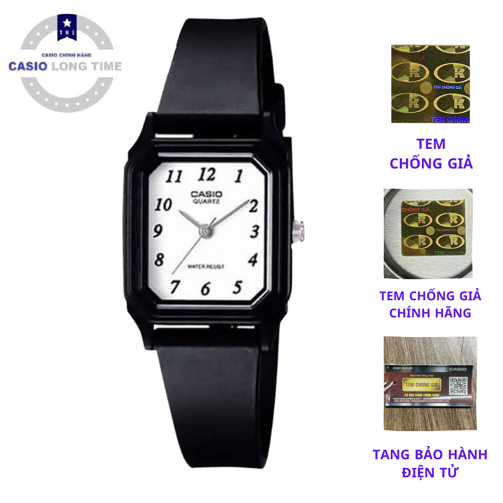 Đồng hồ nữ Casio LQ-142-7BDF Chính hãng - Chống nước - Dây nhựa đen mặt trắng- bảo h