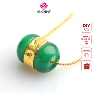 ANCARAT - Charm Ngọc bích bọc vàng