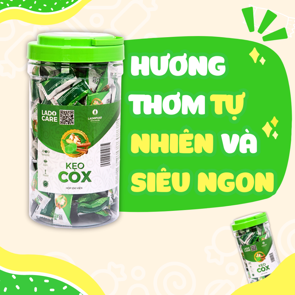 Lado Care Kẹo Cox Ladophar Hộp 250 Viên