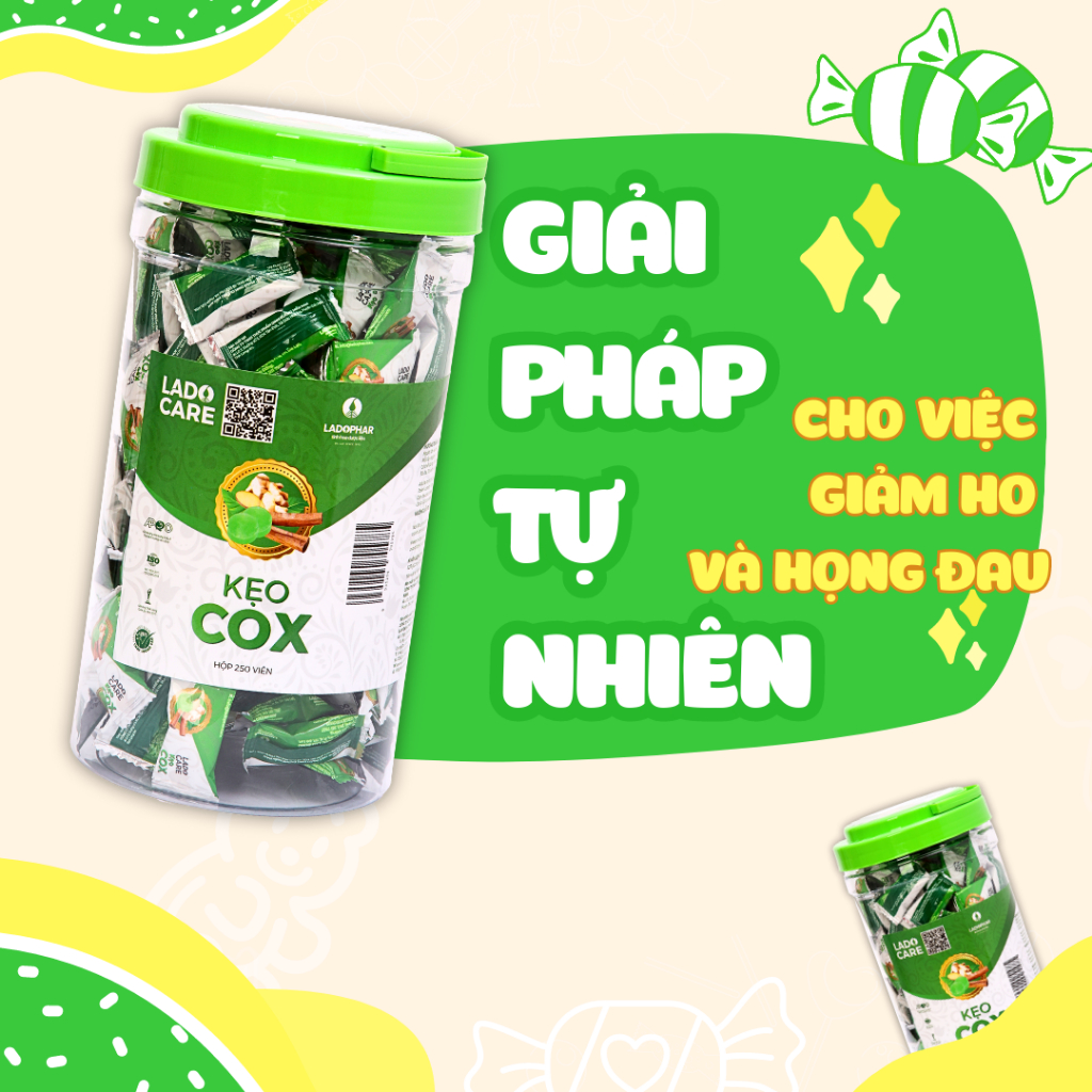 Lado Care Kẹo Cox Ladophar Hộp 250 Viên