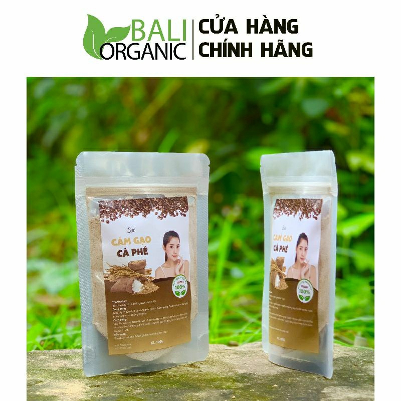 Bột cám gạo cà phê 1kg Baliorganic nguyên chất | BigBuy360 - bigbuy360.vn