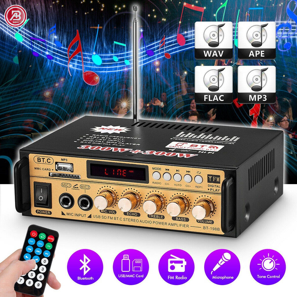 Amly mini BT198B KAW bluetooth karaoke công suất lớn dễ dàng kết nối đa dạng thiết bị