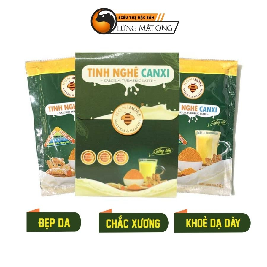 Tinh bột nghệ Canxi Honimore - tốt cho xương, làm đẹp da, tốt cho dạ dày. (2gói x 16g)