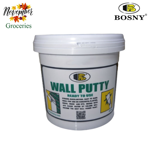Bosny Bột Bả Trám Trét Khe Nứt Tường, Gỗ, Trang Trí Trần Nhà Vừa Chống Thấm Wall Putty 0.5KG – 1.5KG Nhập Khẩu Thái Lan