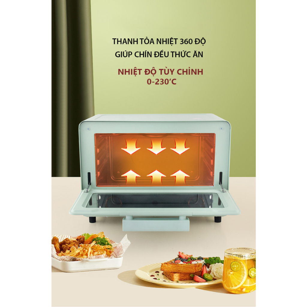 Lò Nướng Bánh Mini TORSOM - Lò Nướng Mini Đa Năng Cho Hộ Gia Đình Nhỏ  - Tặng 2 khay nướng
