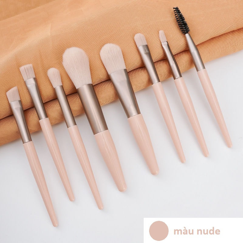 Set 8 Cọ Trang Điểm Siêu Mini Màu Macaron Dễ Mang Theo Dễ Thương