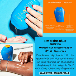 [Shiseido] Kem chống nắng Shiseido Ultimate Sun Protector Lotion SPF 50+ Sunscreen