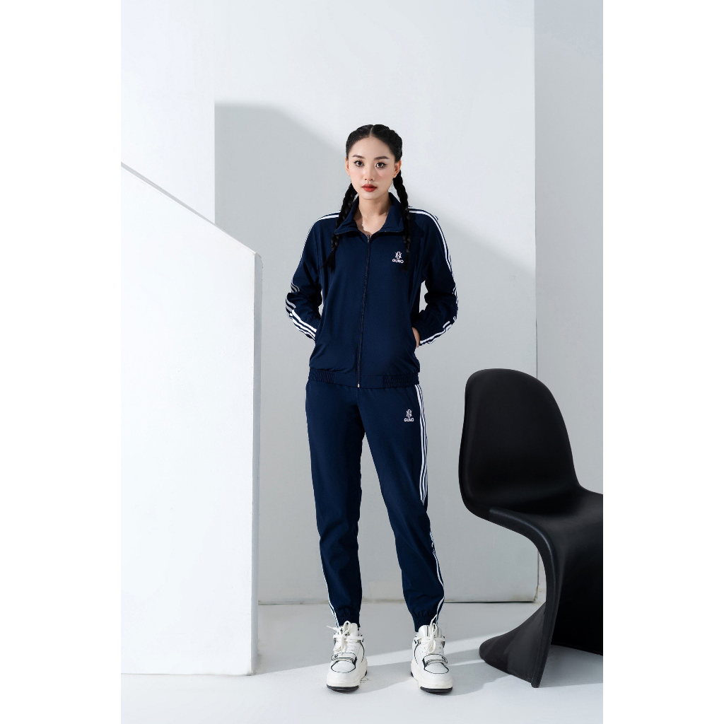 Bộ gió nữ thể thao GUNO thu đông sọc bản to 23DBNU04