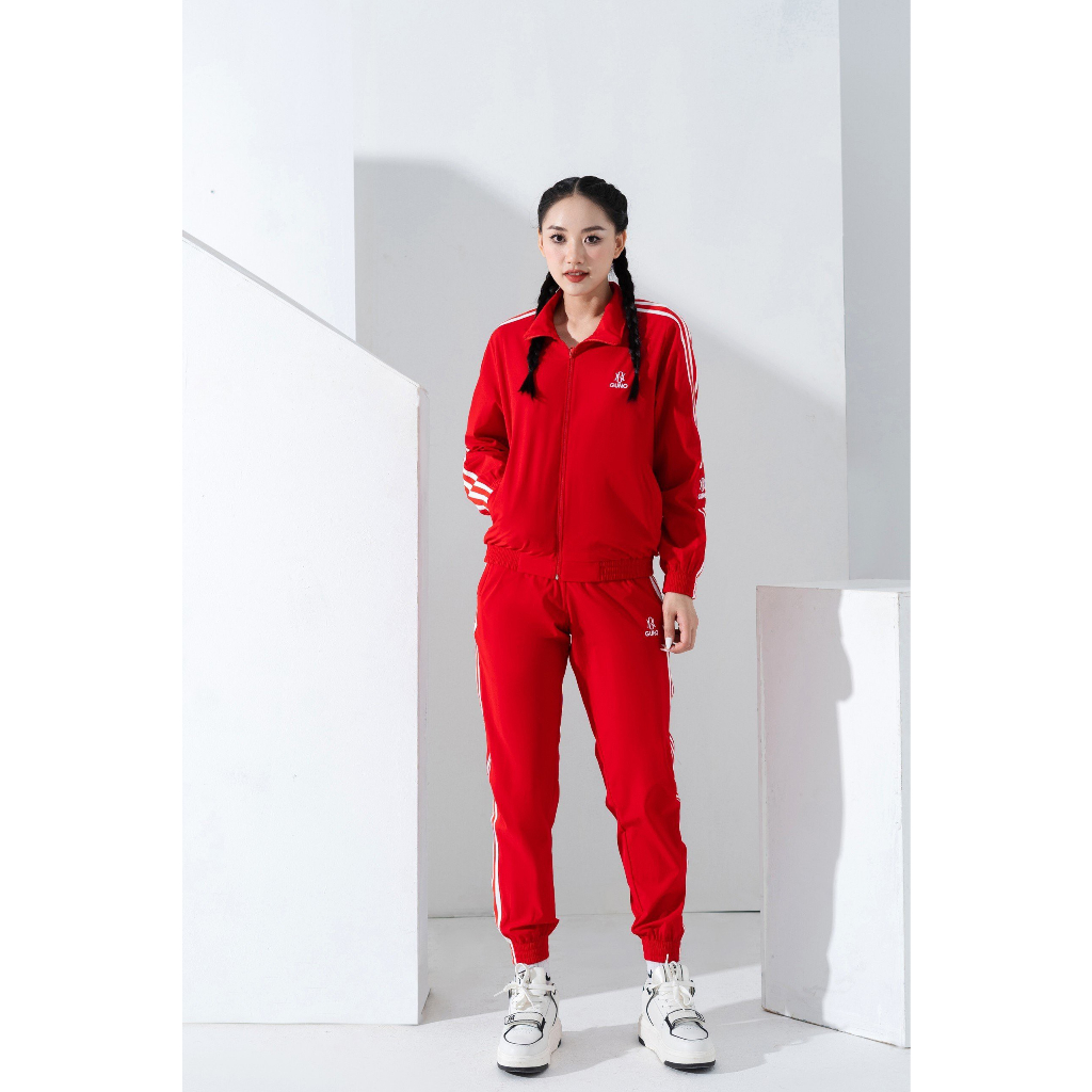 Bộ gió nữ thể thao GUNO thu đông sọc bản to 23DBNU04