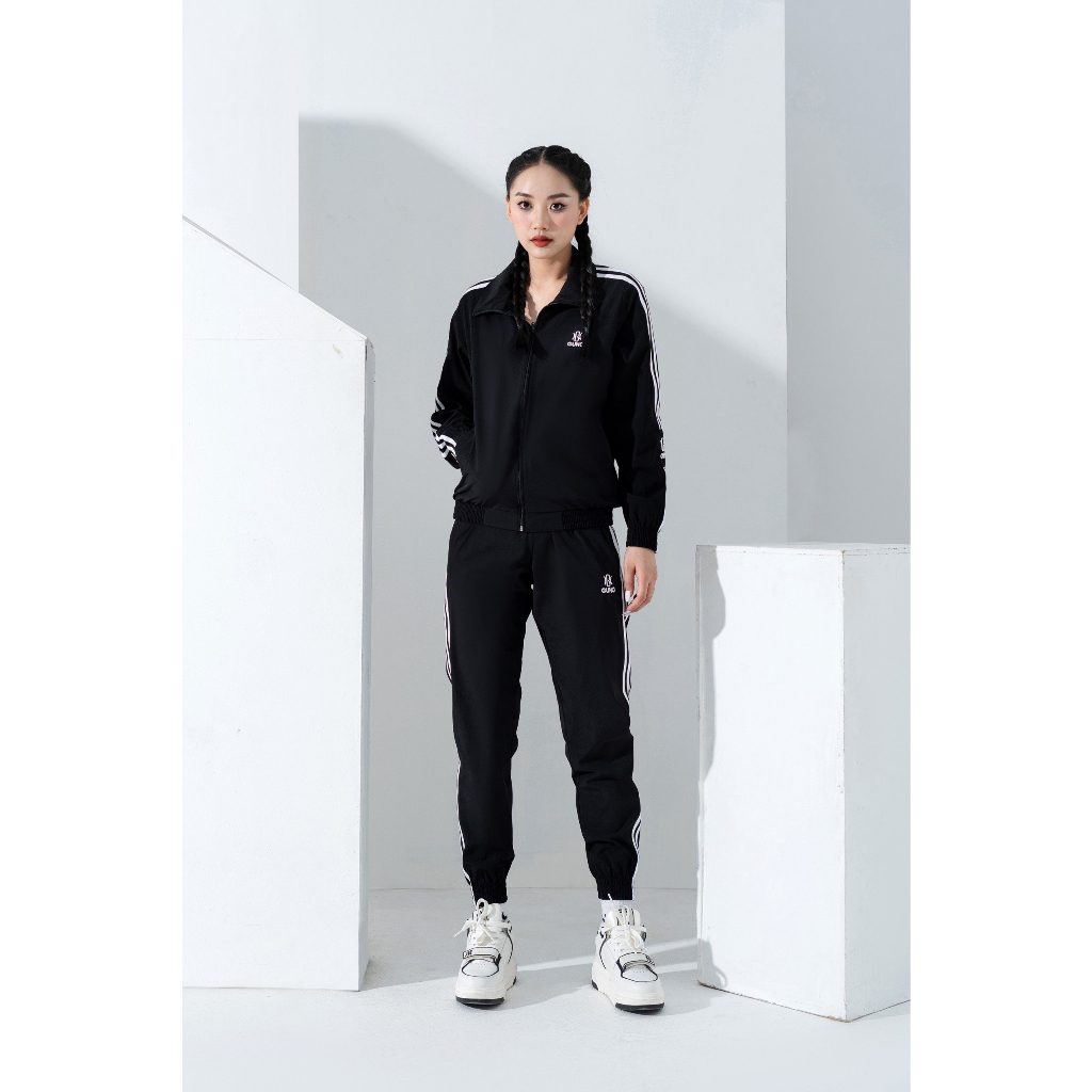 Bộ gió nữ thể thao GUNO thu đông sọc bản to 23DBNU04