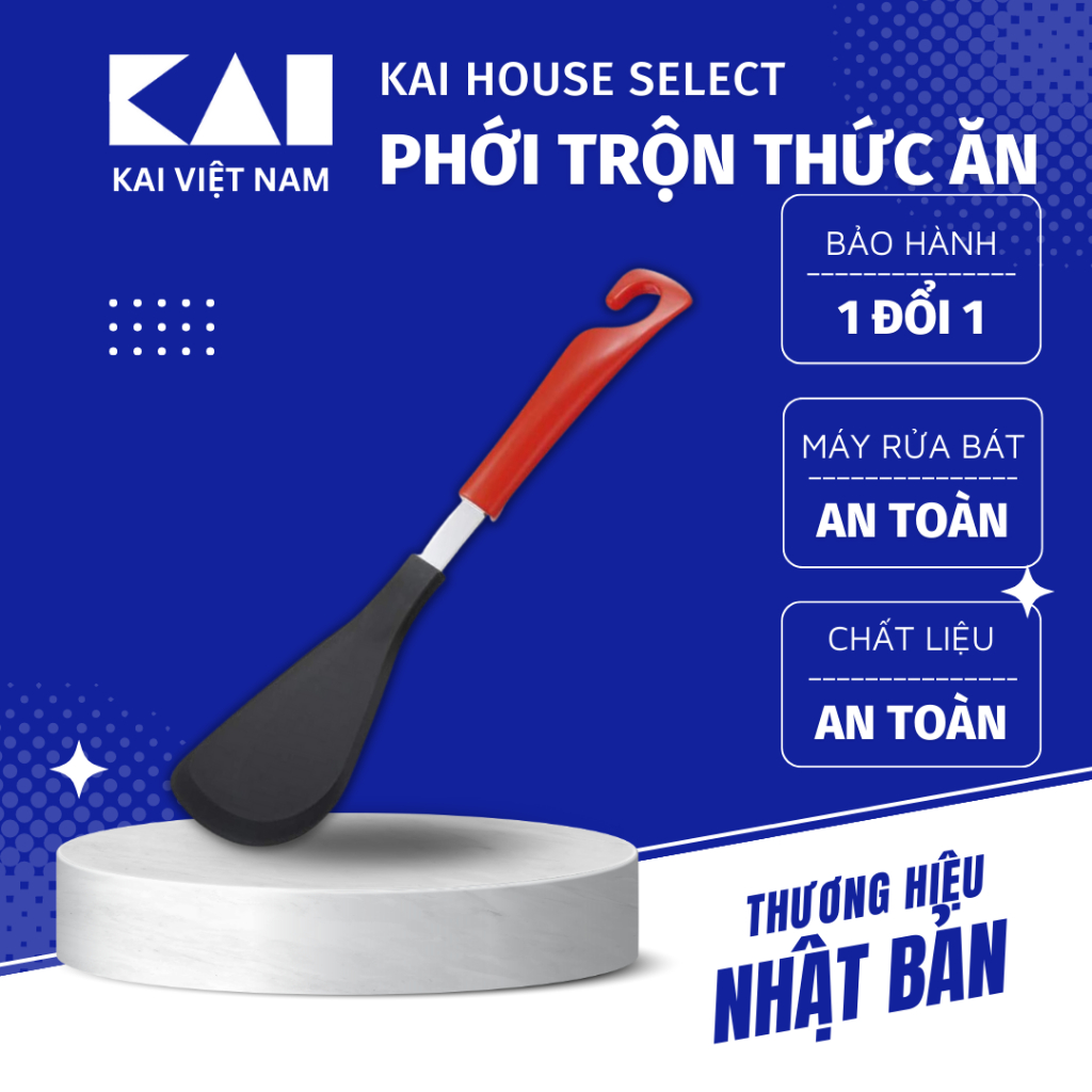 Phới sạn trộn đảo trộn thức ăn cán đỏ an toàn cho máy rửa chen bát Kai House Select Mini Nylon Beater DE584