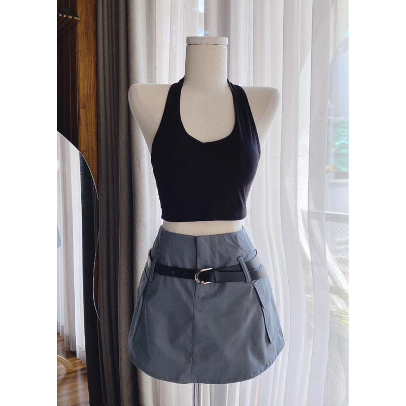 SET 4 MÓN: ÁO KHOÁC ĐEN + CHÂN VÁY + BELT + ÁO YẾM ỐNG