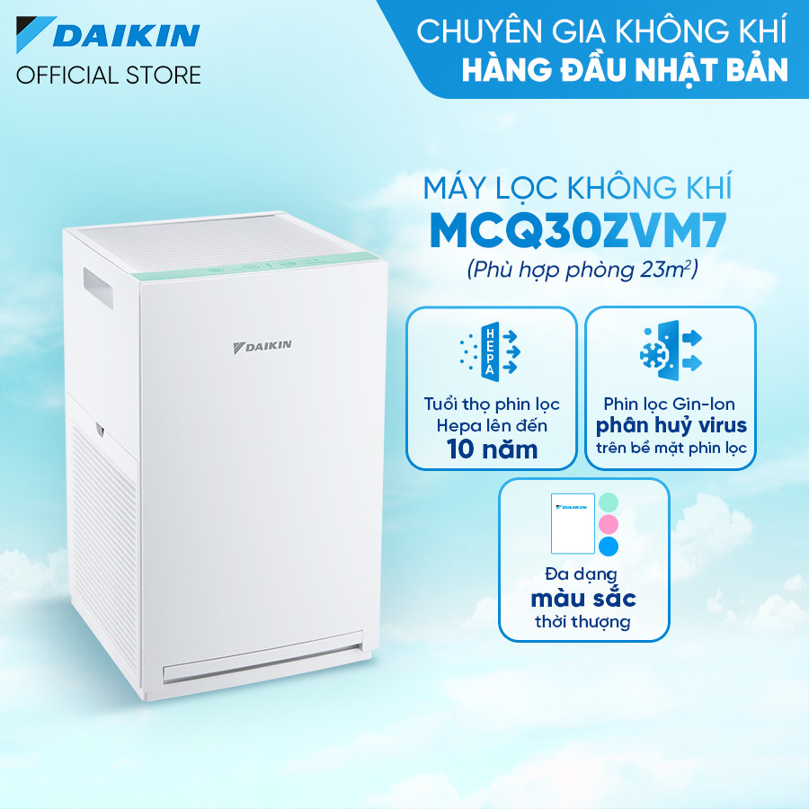 [New 2023] Máy lọc không khí Daikin MCQ30ZVM7 Phin lọc cao cấp Gin-Ion và lọc Hepa