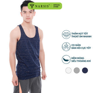 Áo 3 Lỗ Nam NARSIS Áo Thun From Ôm Dáng Chuẩn GYM  Áo Cotton Siêu Thấm Hút Mồ Hôi Thoải Mái Vận Động