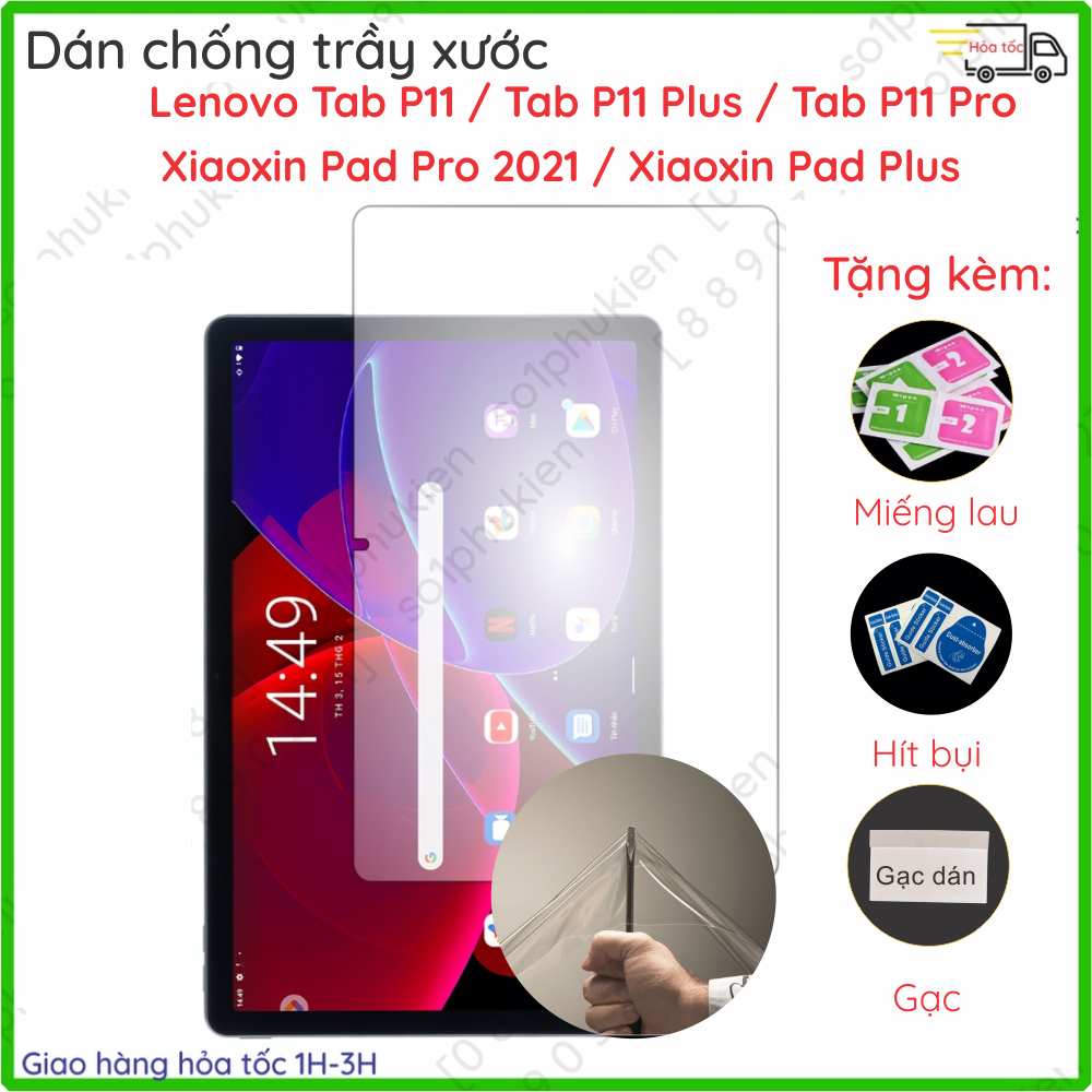 Dán PPF Lenovo Tab P11 / Tab P11 Plus / Tab P11 Pro / Xiaoxin Pad Pro 2021 /  Xiaoxin Pad Plus loại trong, nhám chuẩn