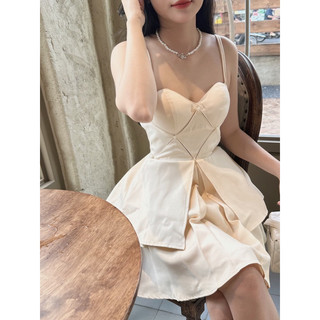 ĐẦM NUDE CÚP NGỰC 2S LAI TẦNG