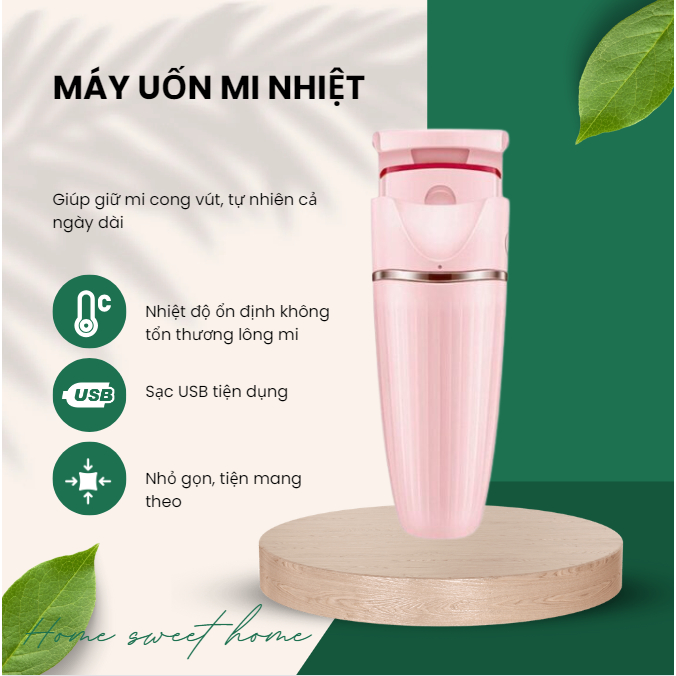 Kẹp uốn mi nhiệt, máy uốn mi giữ mi cong lâu tự nhiên