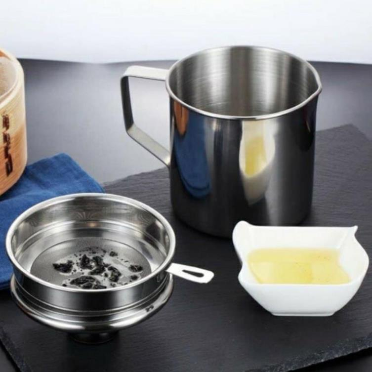 Ca Lọc Dầu Ăn ,Bình Lọc Dầu Ăn Bằng inox 304 Cao Cấp 1,3L -GTH Mart