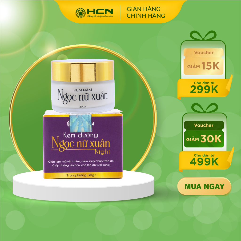 Kem Dưỡng Ngọc Nữ Xuân Tím Hogi HCN Ngày/Đêm Hỗ Trợ Cải Thiện Nám, Tàn Nhang Cho Da 30g