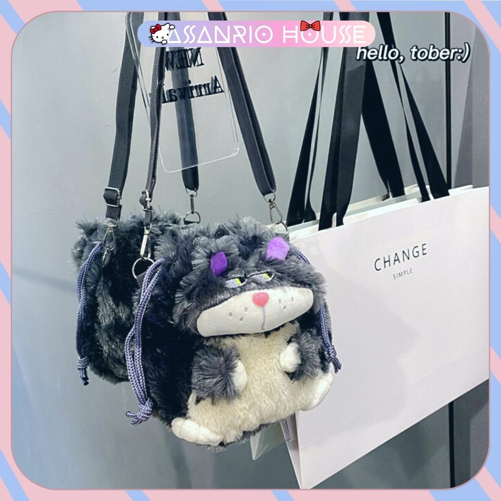 Túi Mèo Lucifer Lườm đeo chéo dây rút Bản Không Móng Unisex hottrend - Túi gấu bông ASANRIO HOUSE