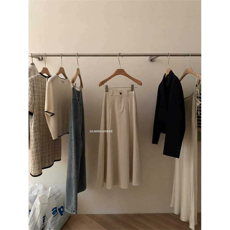 KAYY. Chân váy dài kaki lưng chun _ Cv30007