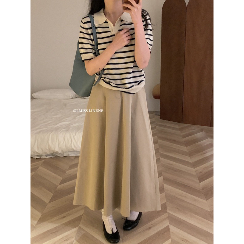 KAYY. Chân váy dài kaki lưng chun _ Cv30007