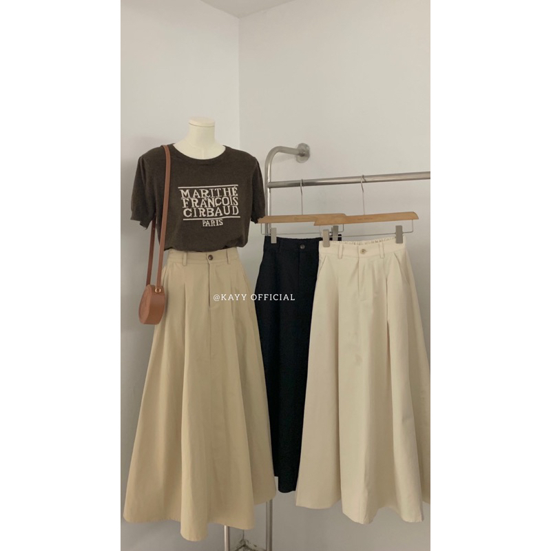 KAYY. Chân váy dài kaki lưng chun _ Cv30007
