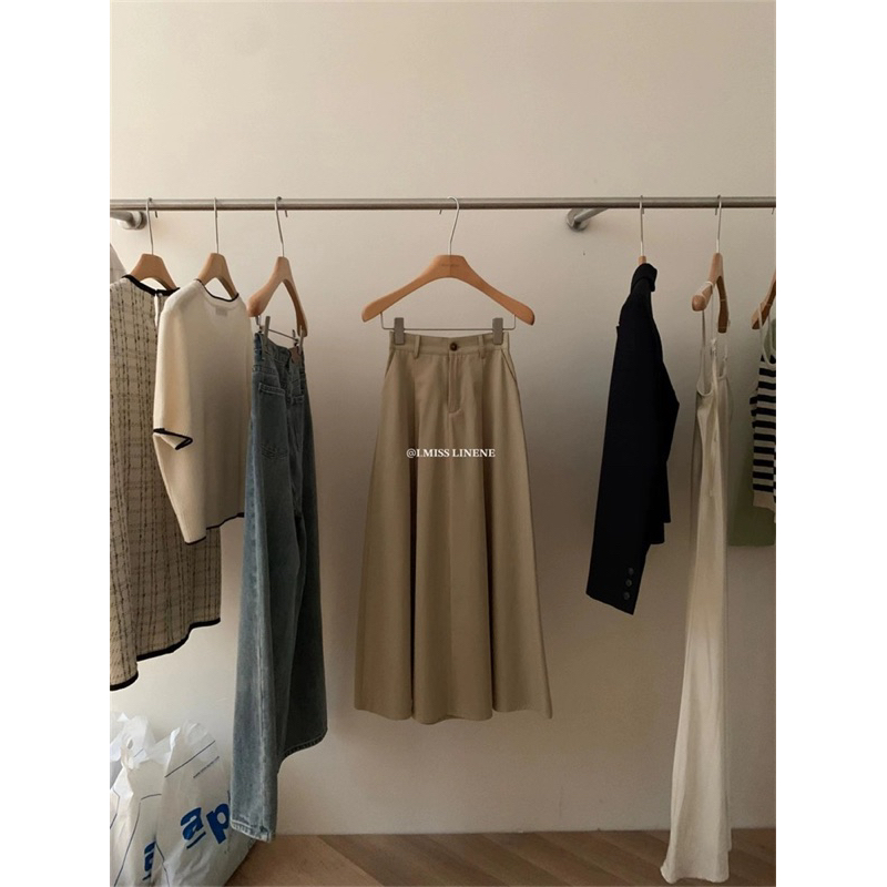 KAYY. Chân váy dài kaki lưng chun _ Cv30007