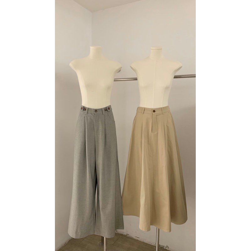 KAYY. Chân váy dài kaki lưng chun _ Cv30007