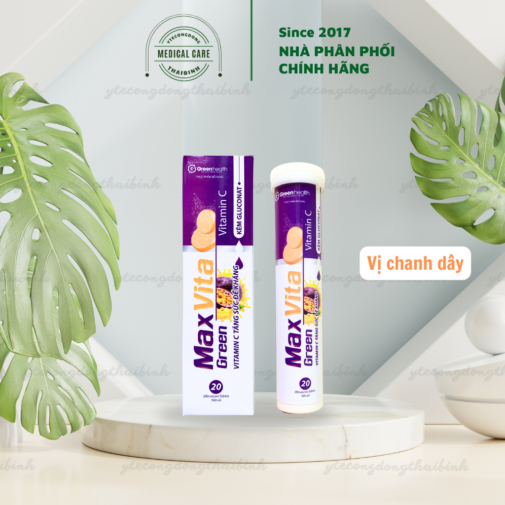 Viên C sủi MAXVITA viên C xủi BỔ SUNG vitamin C giải nhiệt tăng đề kháng thanh nhiệt mát gan xê xủi  tuýp 20 viên