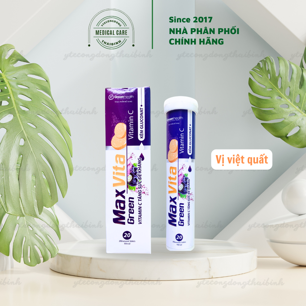 Viên C sủi MAXVITA viên C xủi BỔ SUNG vitamin C giải nhiệt tăng đề kháng thanh nhiệt mát gan xê xủi  tuýp 20 viên