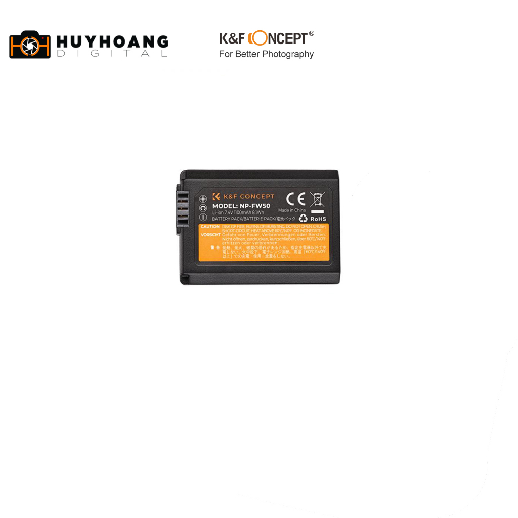 Pin máy ảnh Sony NP-FW50 - Thương hiệu K&F Concept (2 Pin 1 Sạc) - Pin1 viênKF28.0015V3