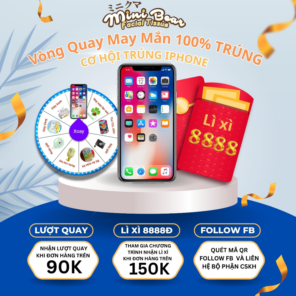 Combo 159k khăn giấy khô và khăn giấy ướt MiniBear chính hãng thuơng hiệu Nhật Bản