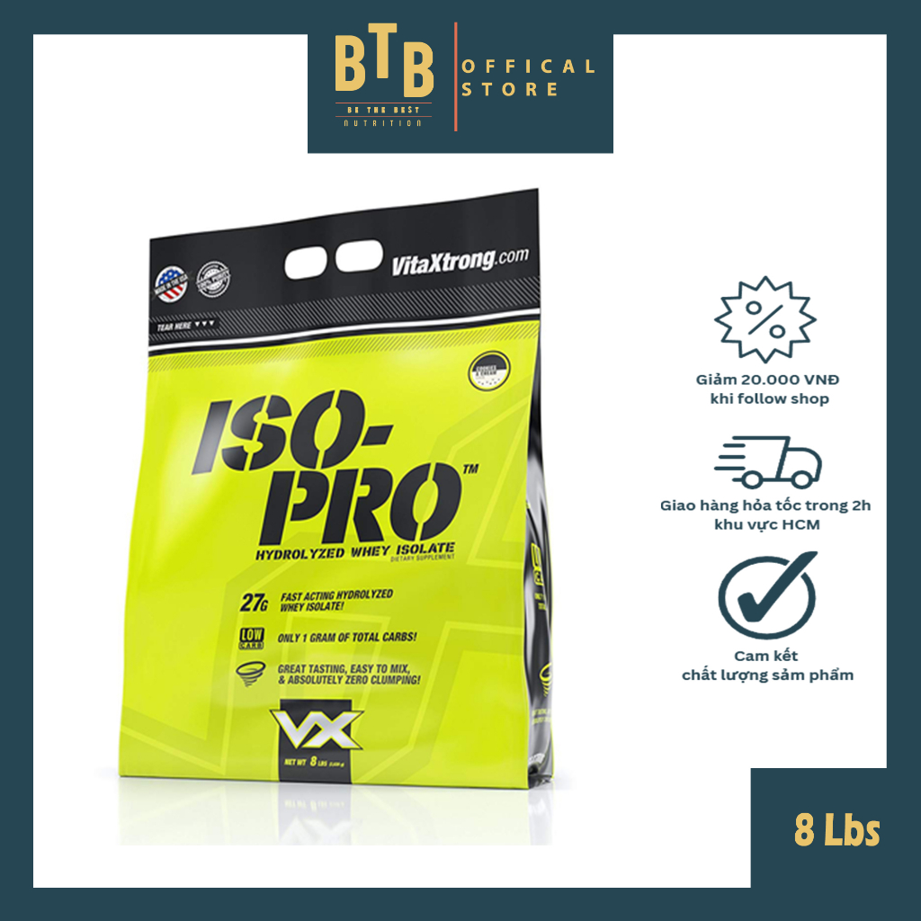 Bột đạm whey VitaXtrong ISO PRO 8Lbs