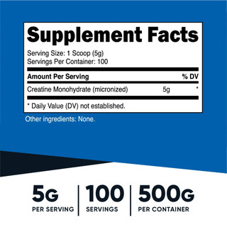 Bột creatine Nutricost CREATINE MONOHYDRATE MICRONIZED 500g