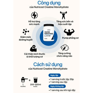 Bột creatine Nutricost CREATINE MONOHYDRATE MICRONIZED 500g
