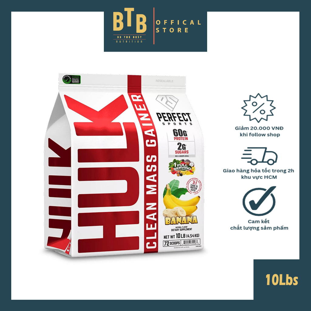 Bột tăng cân Perfect Sports HULK CLEAN MASS GAINER 10LBS