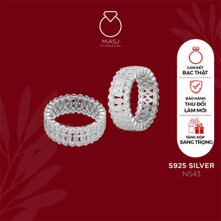 Nhẫn full đá bạc ý s925 nhẫn bạc thiết kế full kim cao cấp n543| miasj mi. a trang sức bạc