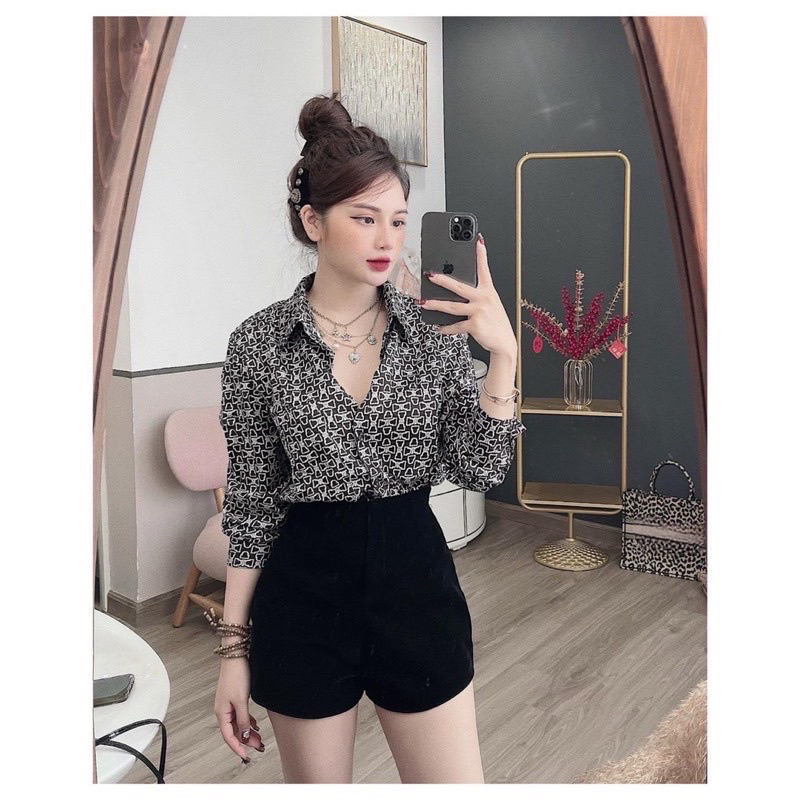 Q03-Quần đùi nhung cạp cao khoá trước Sammivnxk🍀Quần short nhung khoá trước🍀 freeship