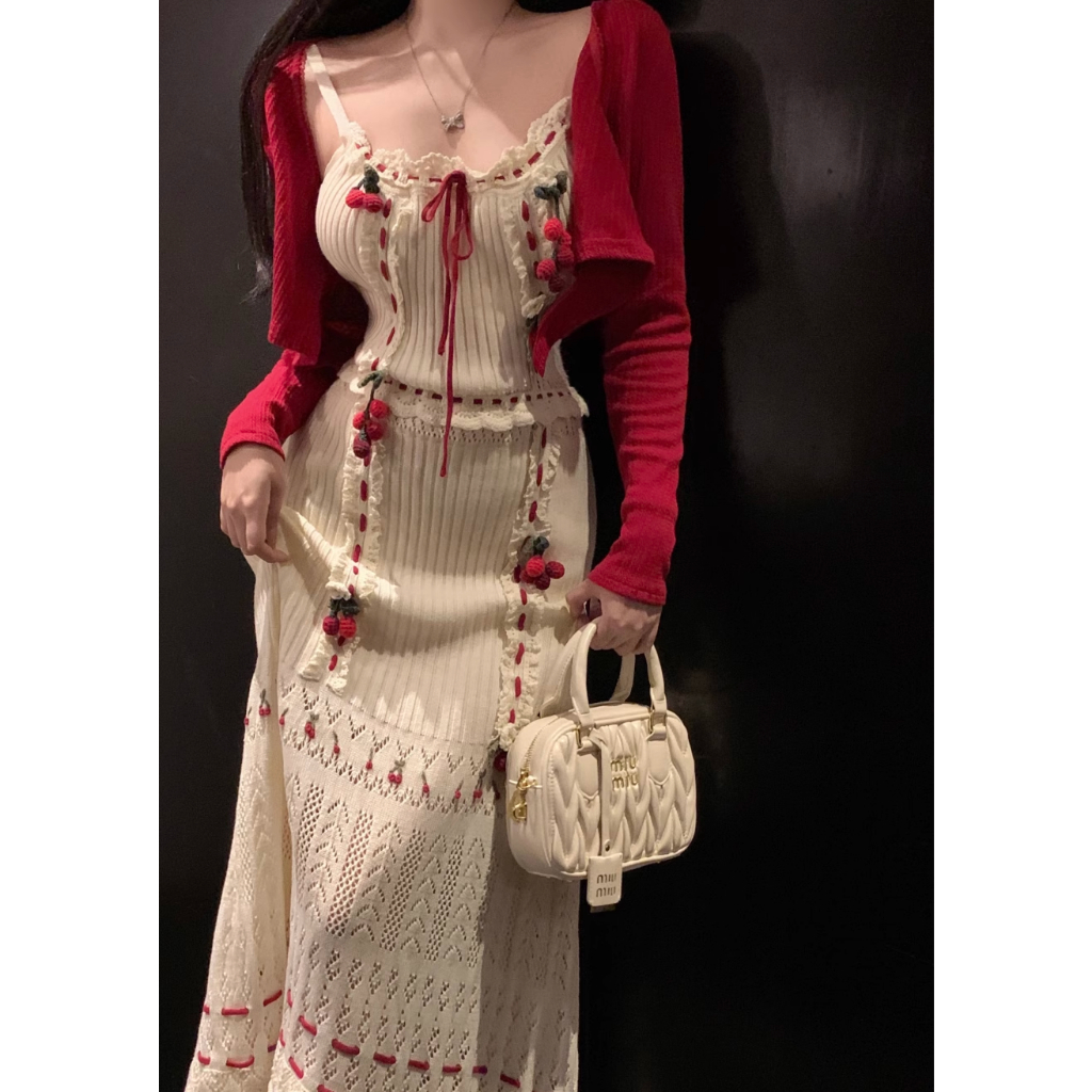 2 mảnh váy nữ mùa thu đan treo