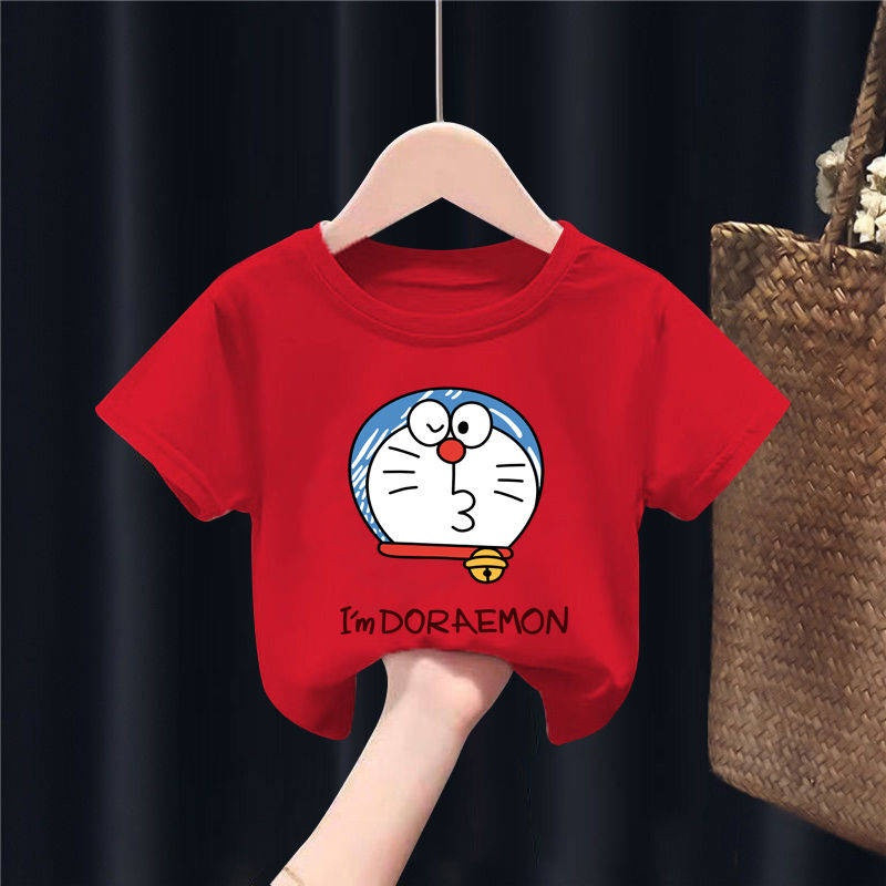 Áo thun cho bé in hình doremon siêu dễ thương