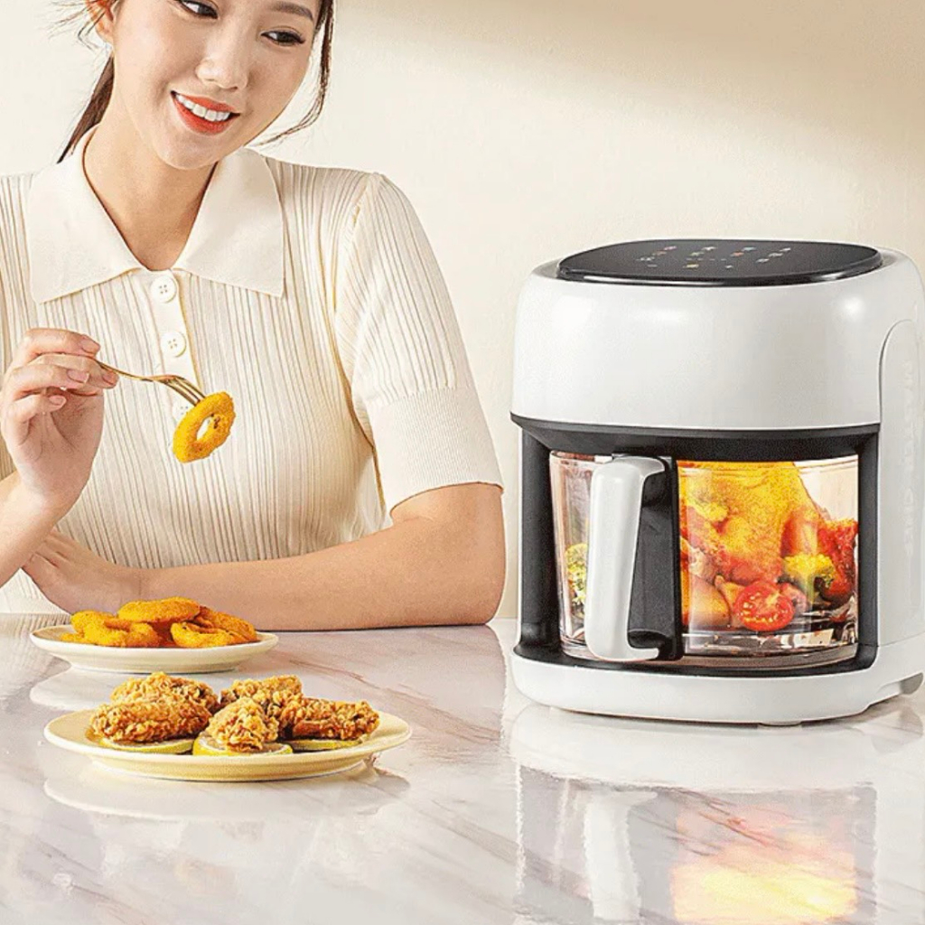 Nồi chiên không dầu cảm ứng màu khay thủy tinh SILVER CREST  6L công suất 1400W