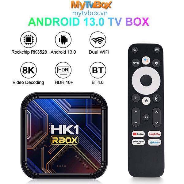Tivi Box HK1 Điều Khiển Giọng Nói Android 13 Wifi 6 RAM 4G + 32GG Mới 2023