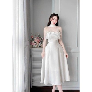 ✨ ĐẦM CUP ĐÍNH HOA LÔNG VŨ ✨ HÌNH THẬT ✔ VỀ ĐỦ SML