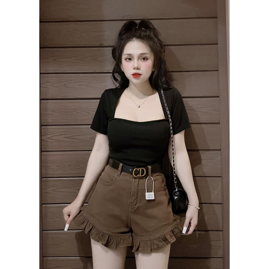 Quần Short MYK Jeans - Lai Bèo Xòe sang chảnh 8 màu