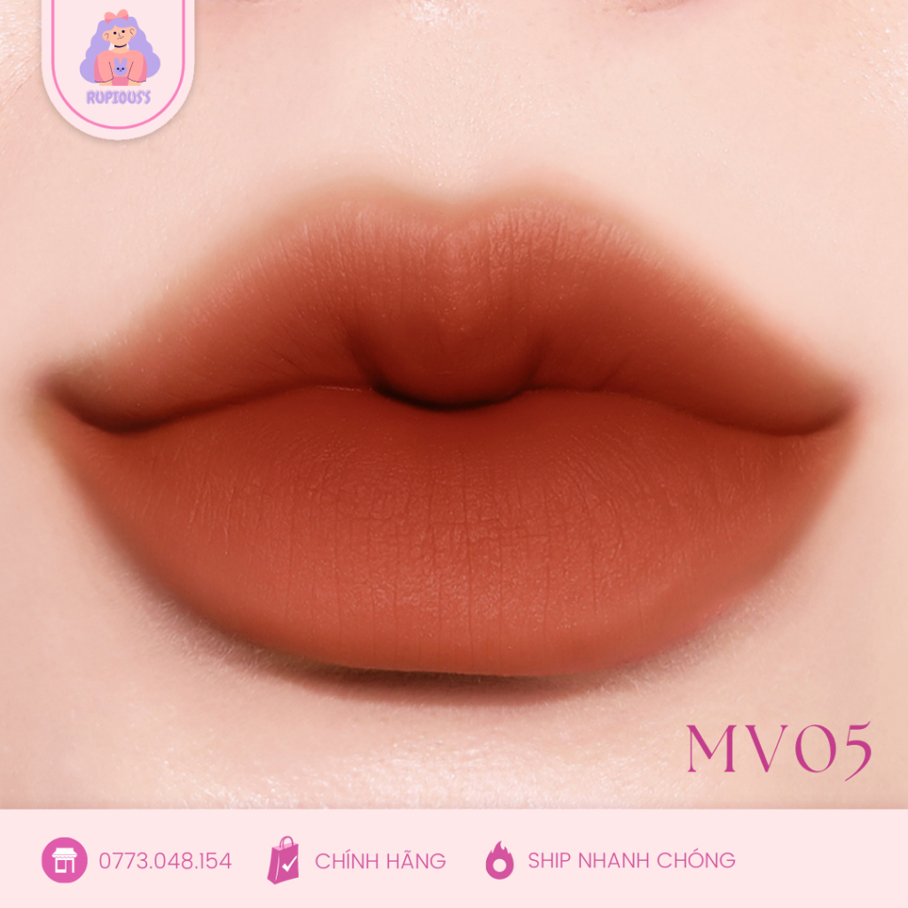 Son Kem Lì Mịn Môi Black Rouge Muddish Cushion Velvet Tint