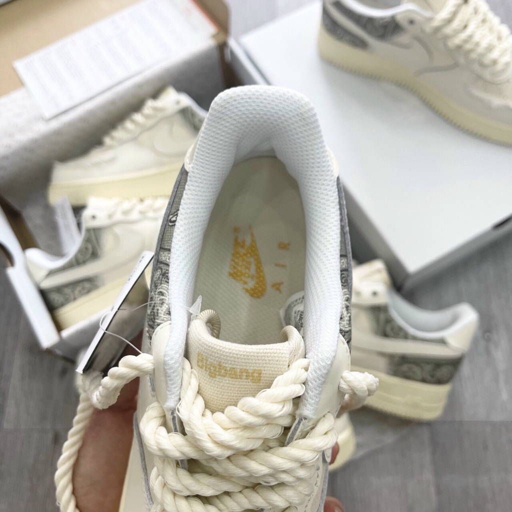 HOT Giày _Nike Air Force 1 thổ cẩm,Giày thể thao AF1 Travis bigbag dây thừng hàng SC trung bản Cao Cấp nam nữ